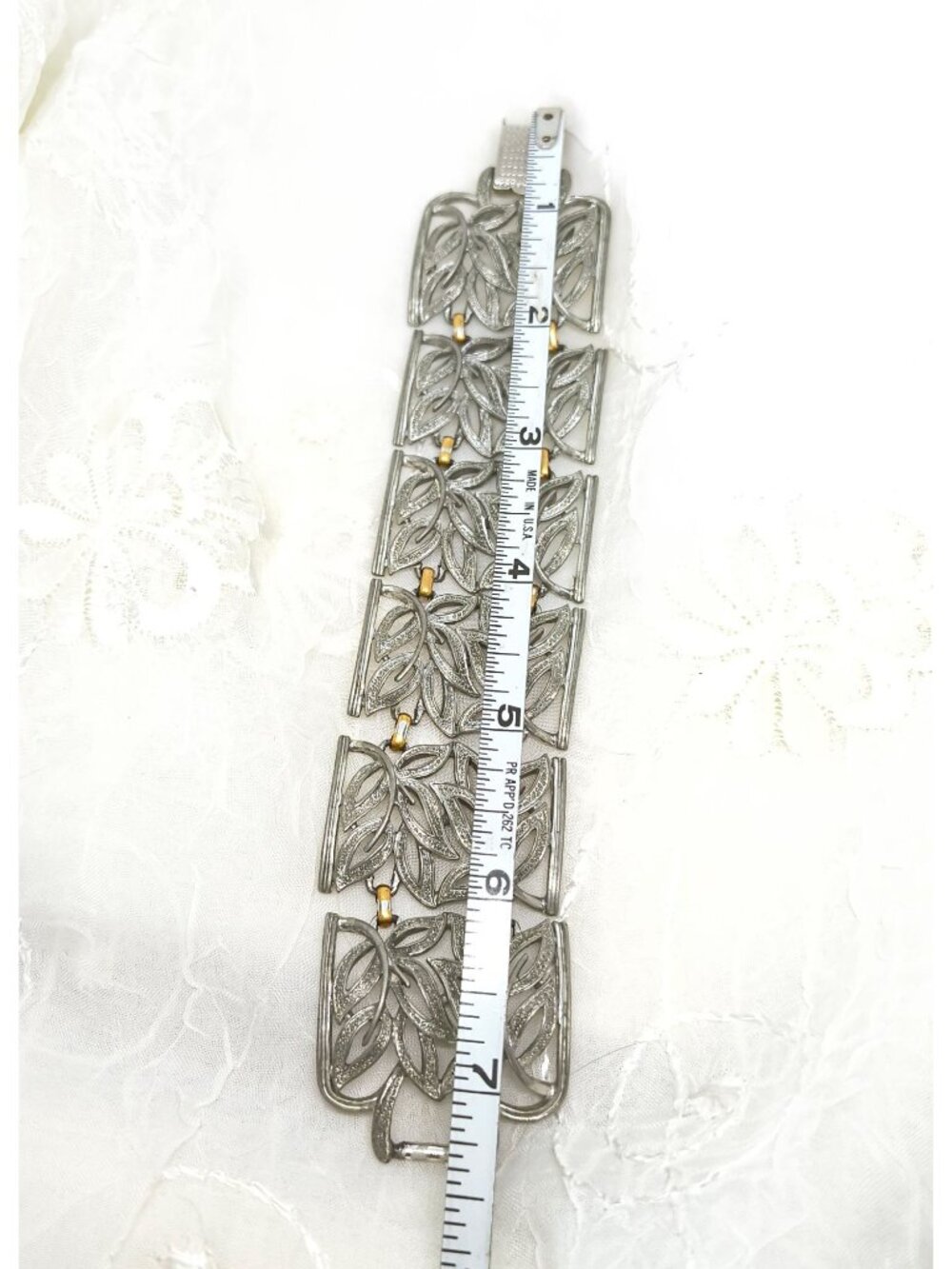 Vintage Coro Pegasus silver & Gold tone Panel Bracelet - Picture 6 of 6